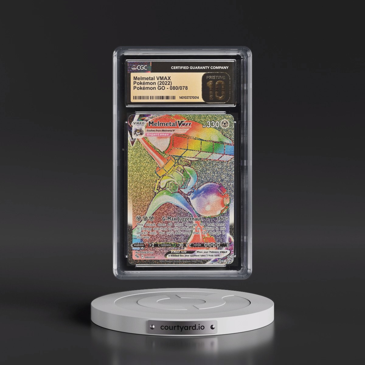 2022 Pokémon GO #080/078 Melmetal VMAX - Rainbow Rare Holo (CGC 10 PRISTINE)