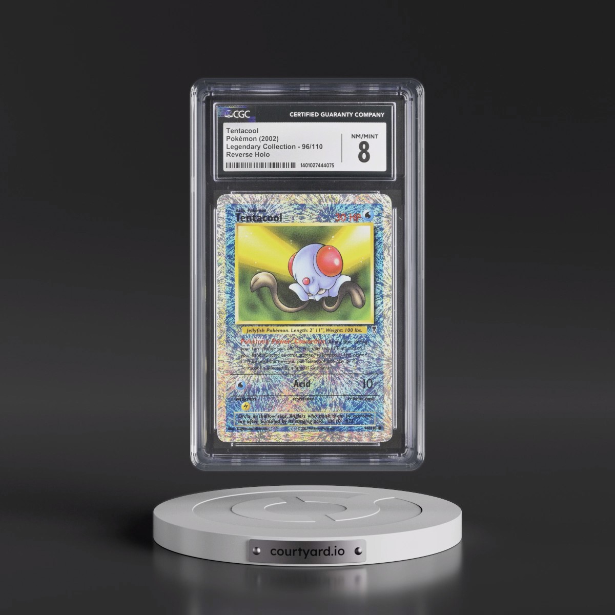 2002 Legendary Collection #96/110 Tentacool - Reverse Holo (CGC 8 NM-MT)