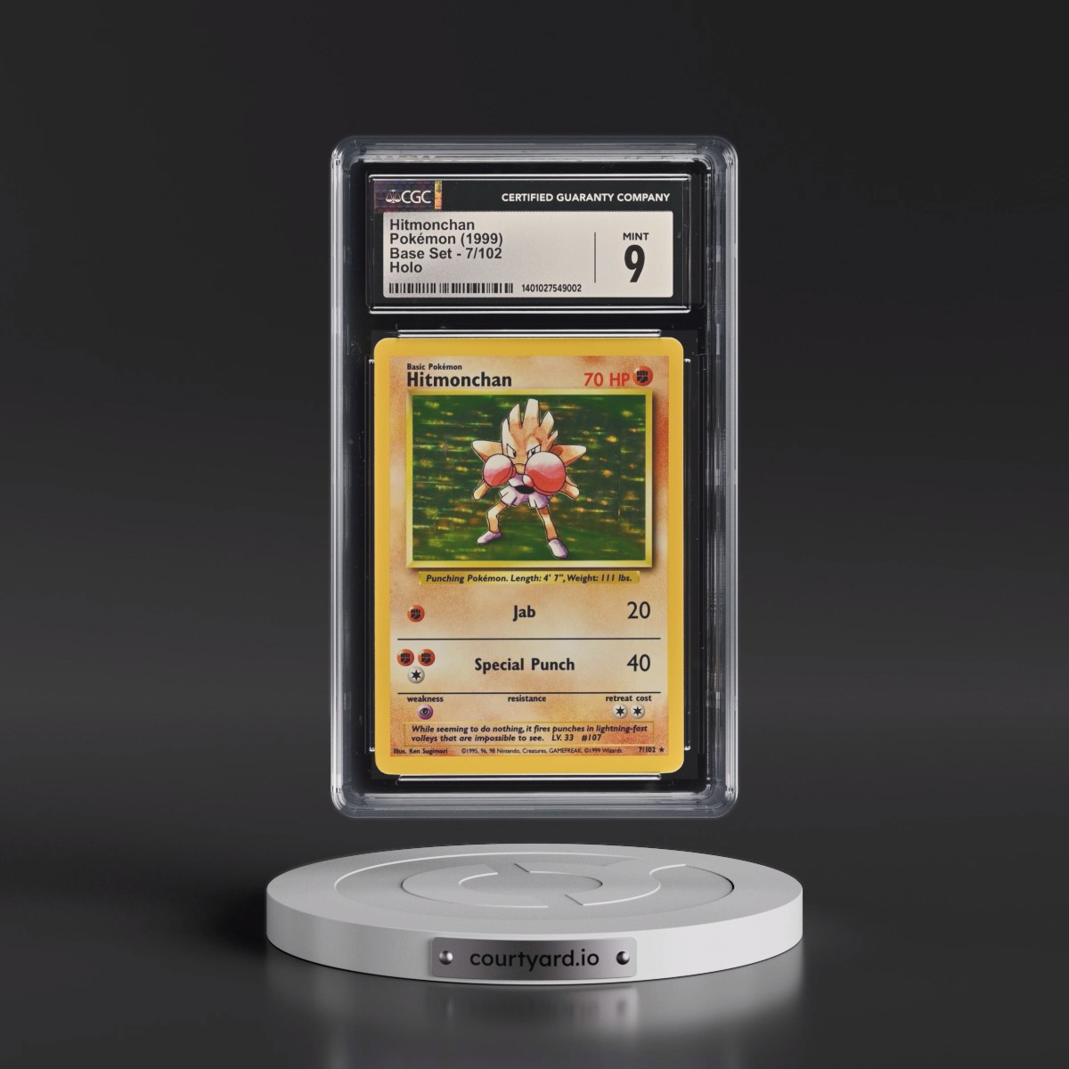 1999 Base Set #7/102 Hitmonchan - Holo (CGC 9 MINT)