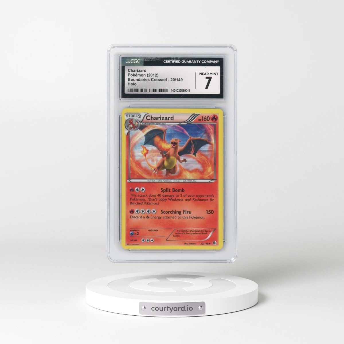 2012 Boundaries Crossed #20/149 Charizard - Holo (CGC 7 NM)