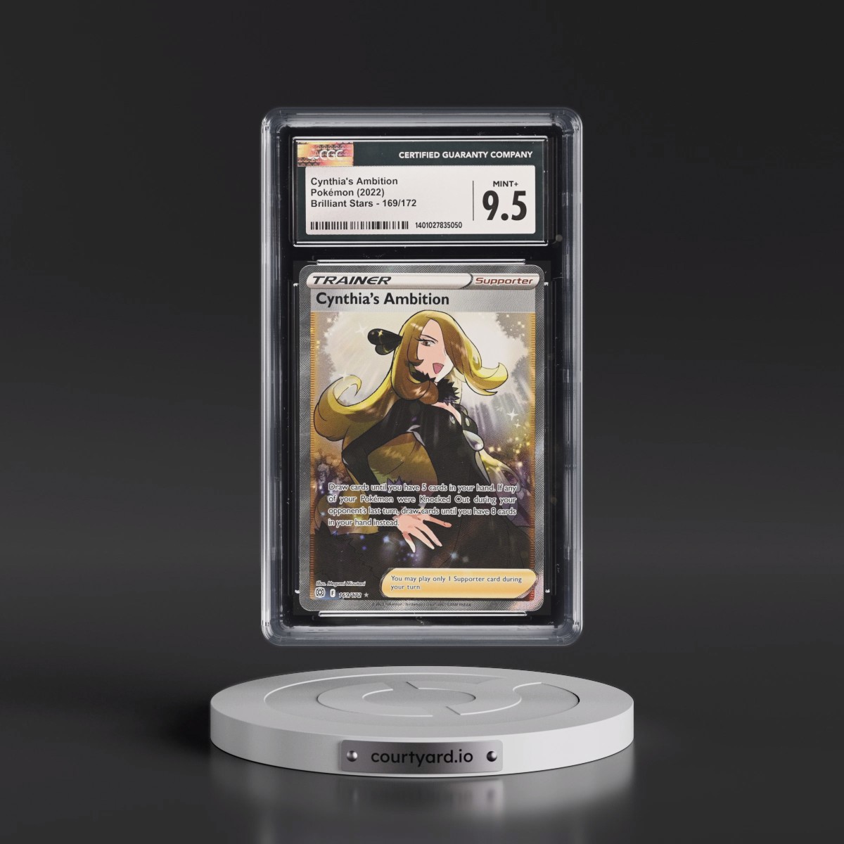 2022 Brilliant Stars #169/172 Cynthia's Ambition - Ultra Rare Holo (CGC 9.5 MINT+)