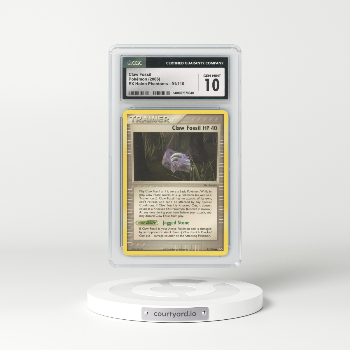 2006 EX Holon Phantoms #91/110 Claw Fossil (CGC 10 GEM MINT)