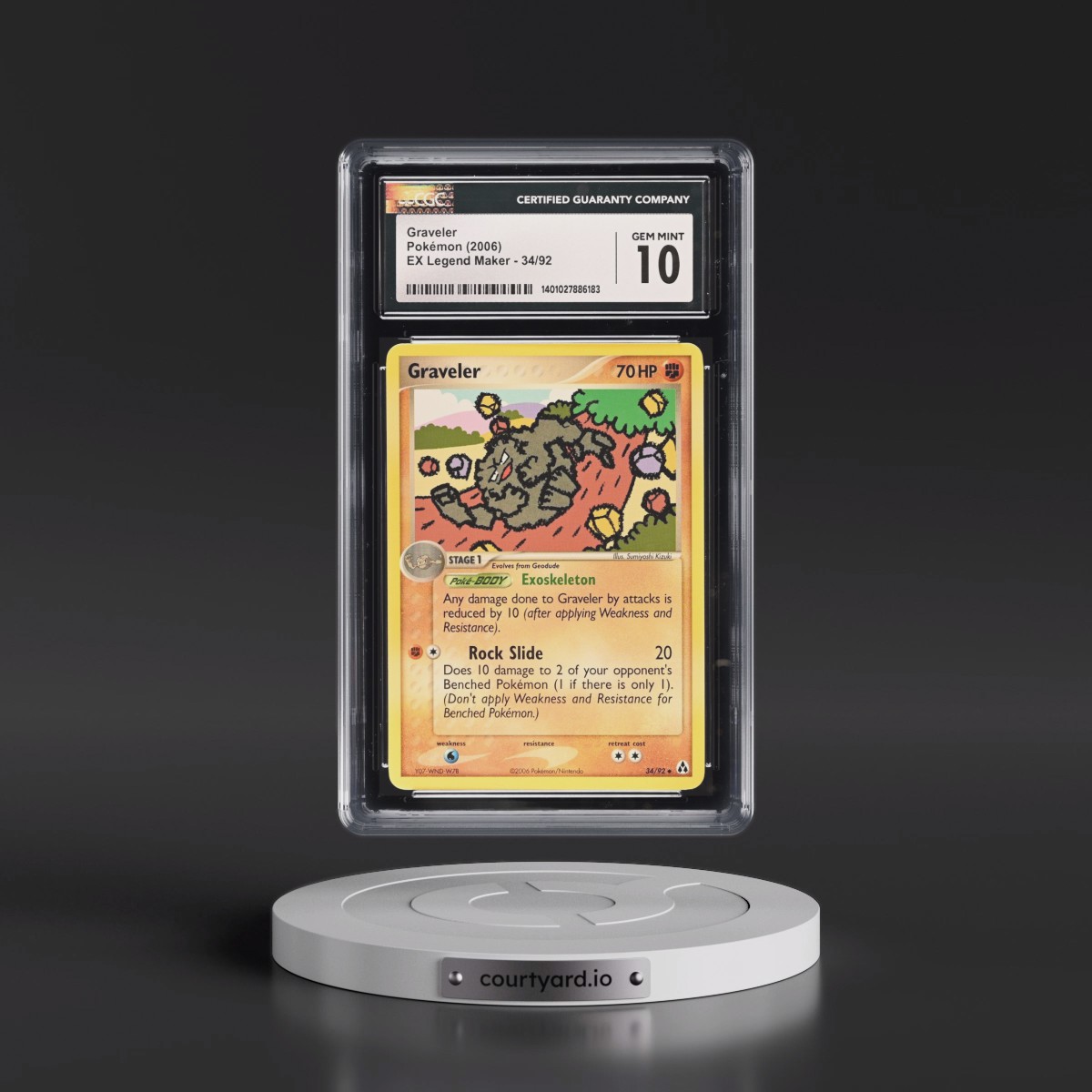 2006 EX Legend Maker #34/92 Graveler (CGC 10 GEM MINT)