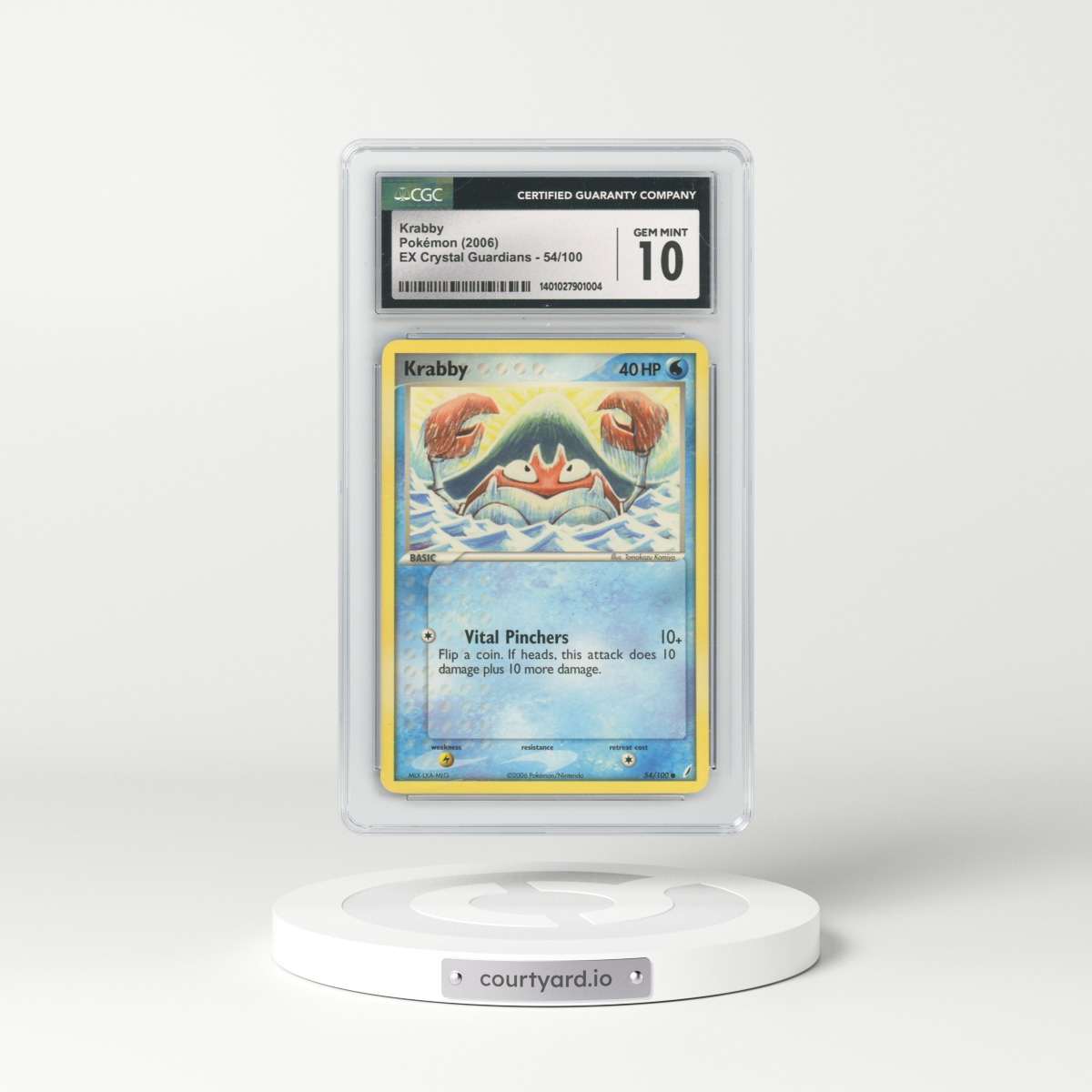 2006 EX Crystal Guardians #54/100 Krabby (CGC 10 GEM MINT)