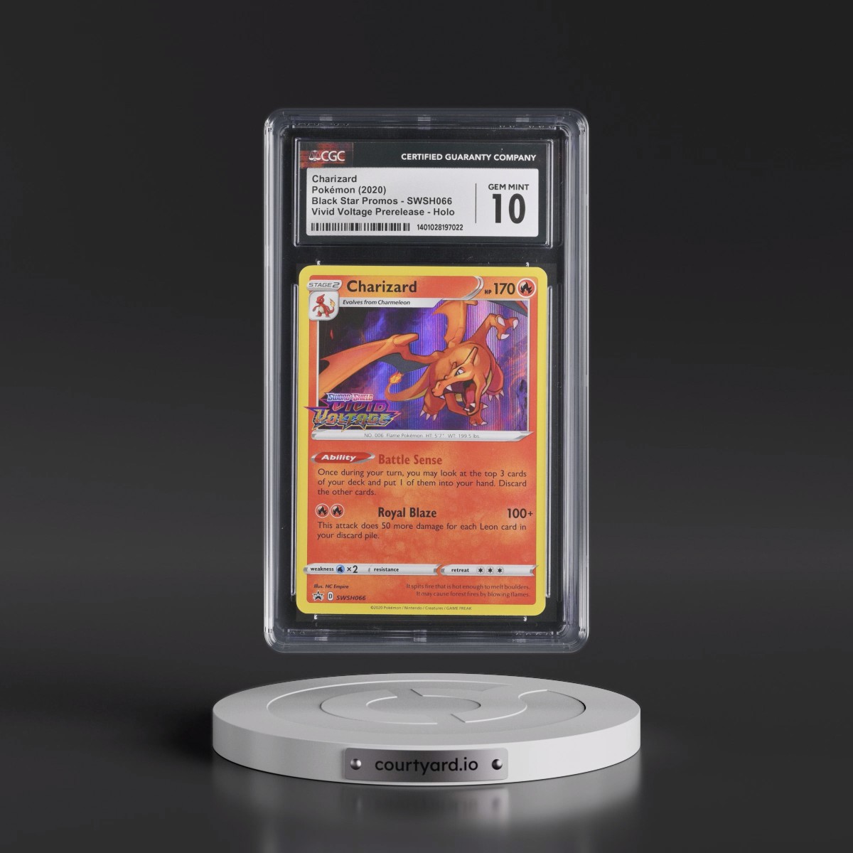2017 Black Star Promos - Sword & Shield #SWSH066 Charizard - Vivid Voltage Prerelease (Holo) (CGC 10 GEM MINT)