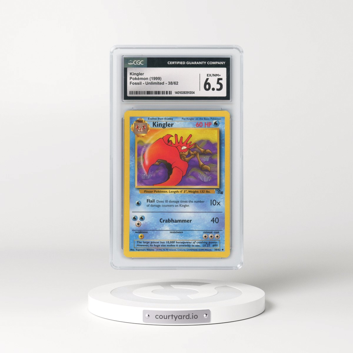 1999 Fossil #38 Kingler (CGC 6.5 EX-NM+)