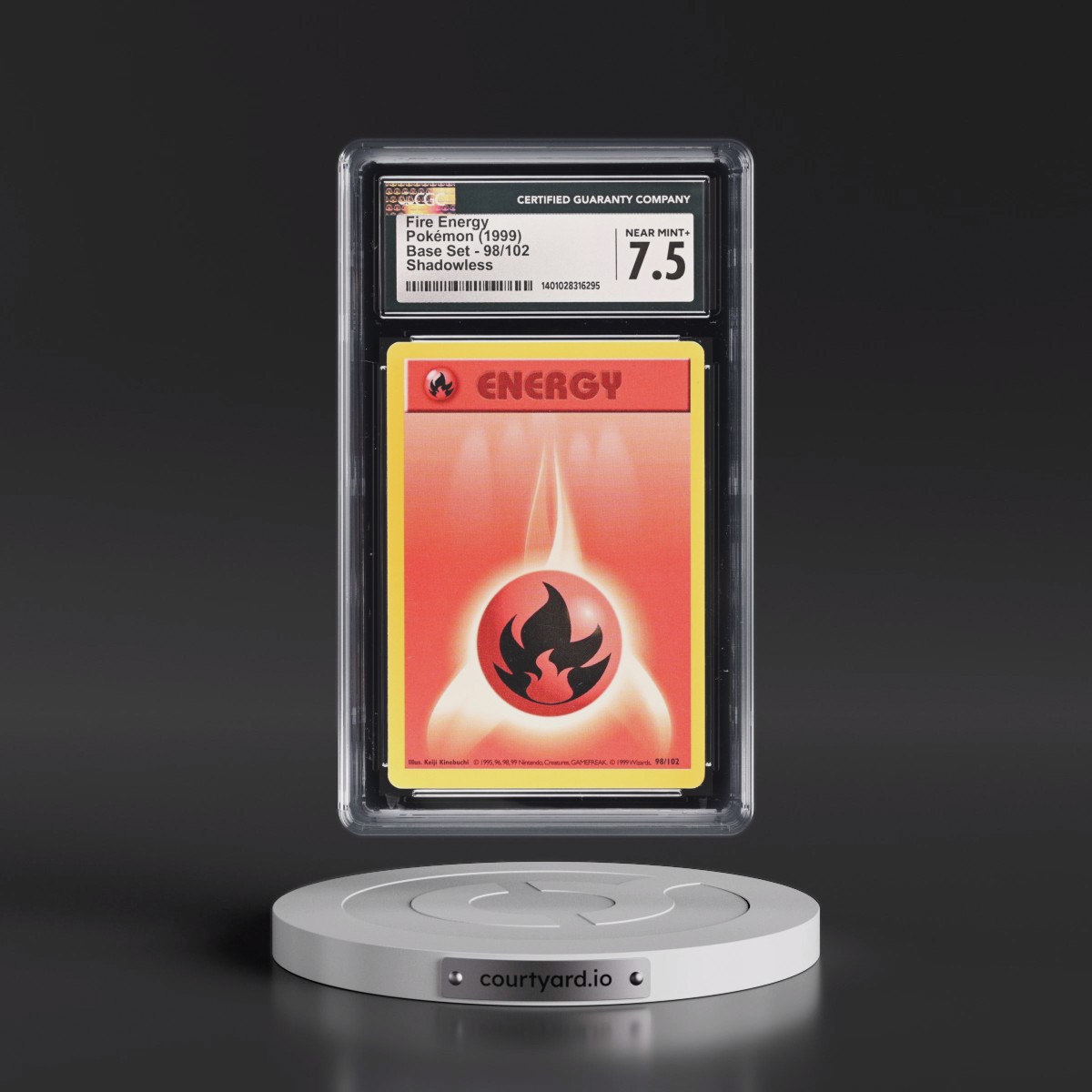 1999 Base Set #98/102 Fire Energy - Shadowless Shadowless (CGC 7.5 NM+)