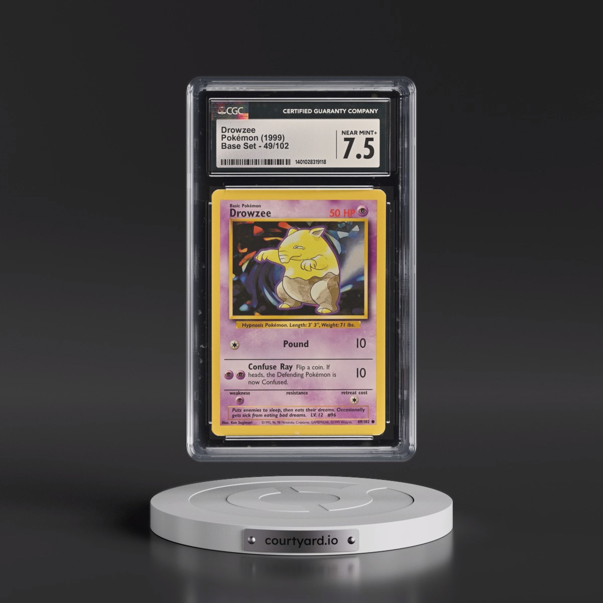 1999 Base Set #49/102 Drowzee (CGC 7.5 NM+)