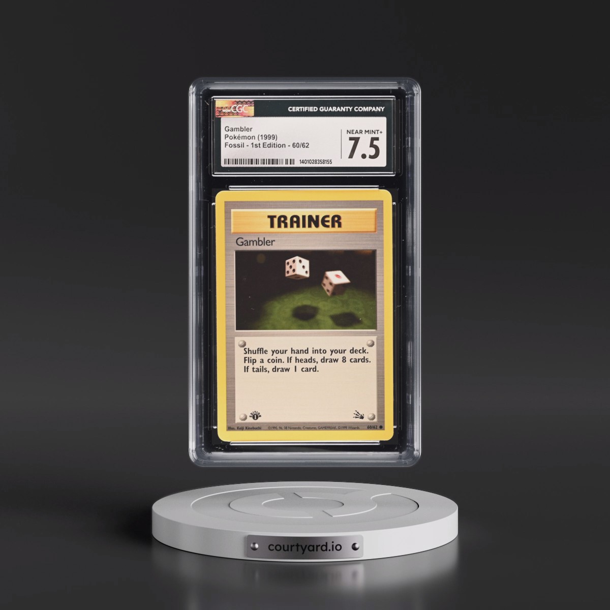 1999 Fossil #60/62 Gambler - 1st Edition 1st Edition (CGC 7.5 NM+)
