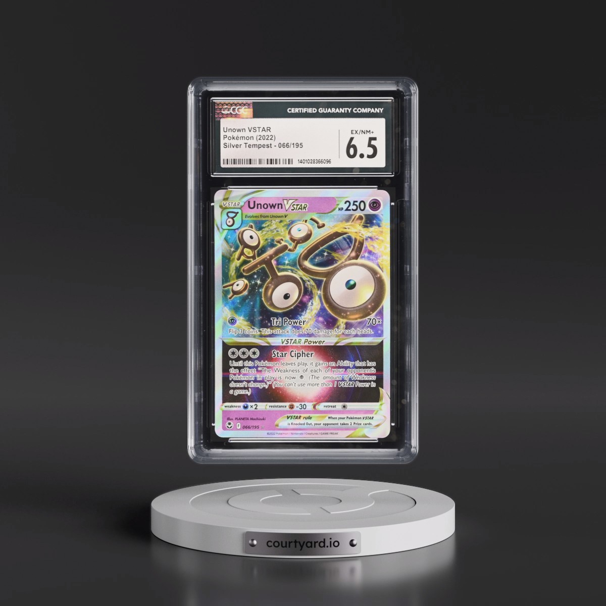 2022 Silver Tempest #066/195 Unown VSTAR - Holo (CGC 6.5 EX-NM+)