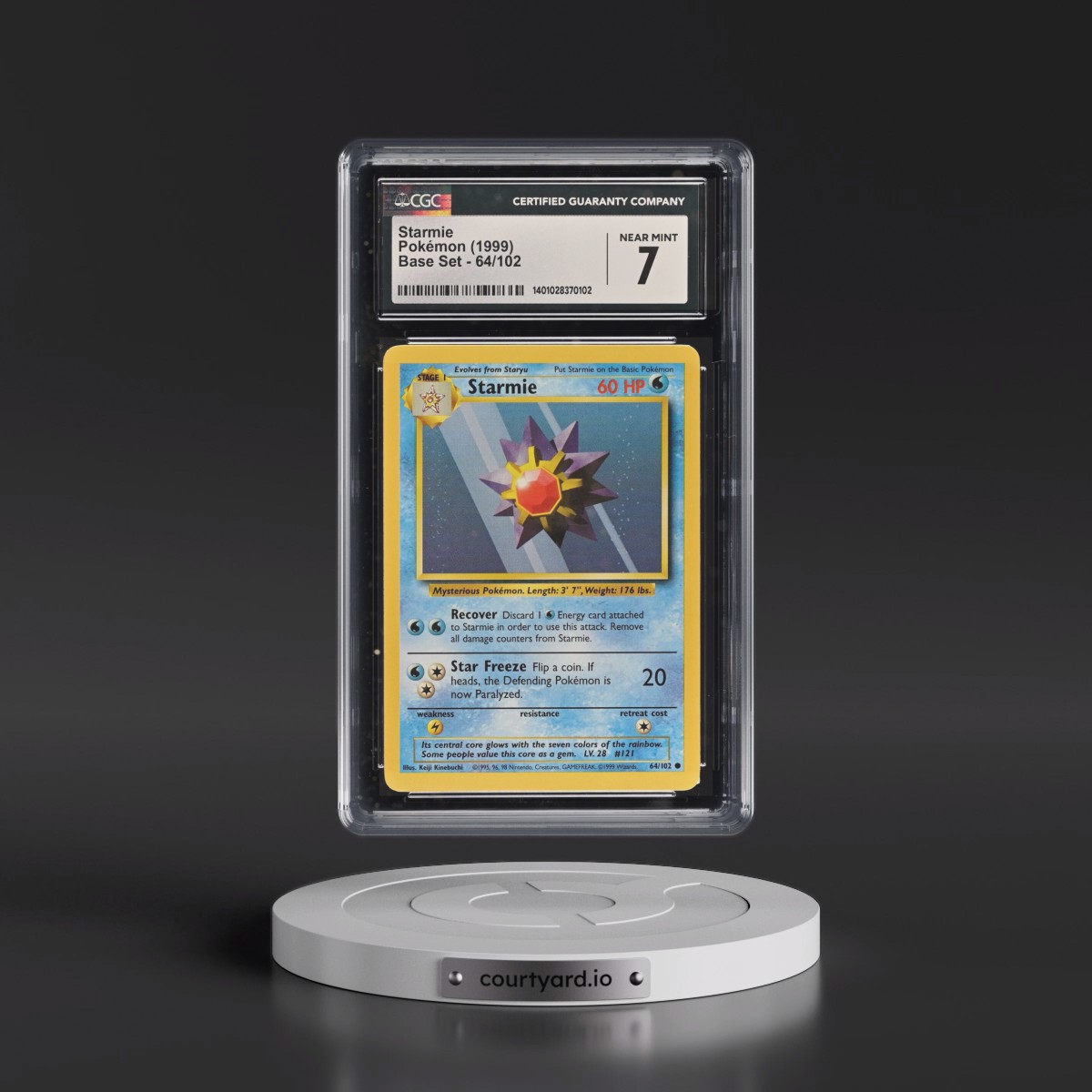 1999 Base Set #64/102 Starmie (CGC 7 NM)