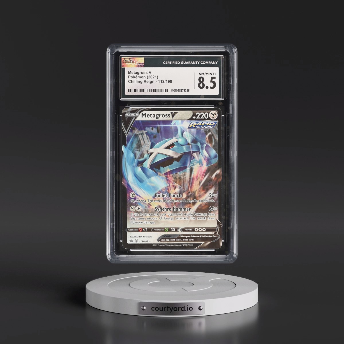 2021 Chilling Reign #112/198 Metagross V - Holo (CGC 8.5 NM-MT+)