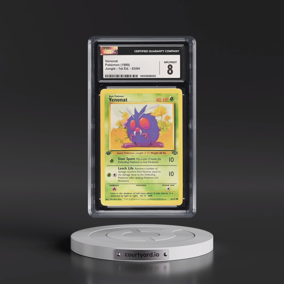 1999 Jungle #63/64 Venonat - 1st Edition 1st Edition (CGC 8 NM-MT)