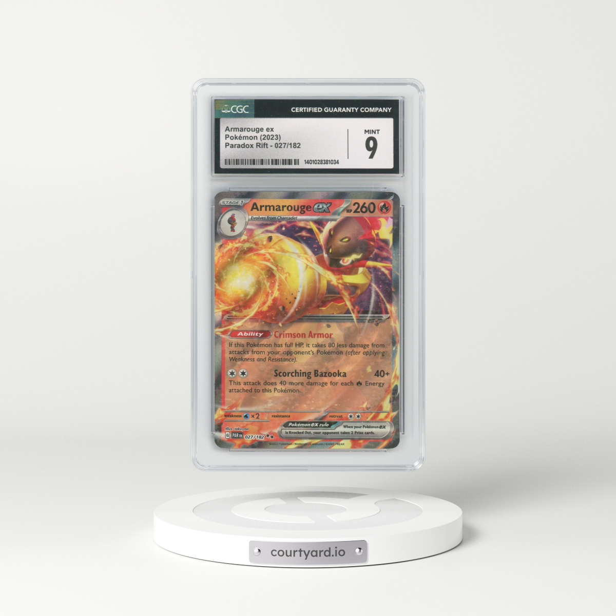 2023 Paradox Rift - PAR EN #027/182 Armarouge ex - Holo (CGC 9 MINT)
