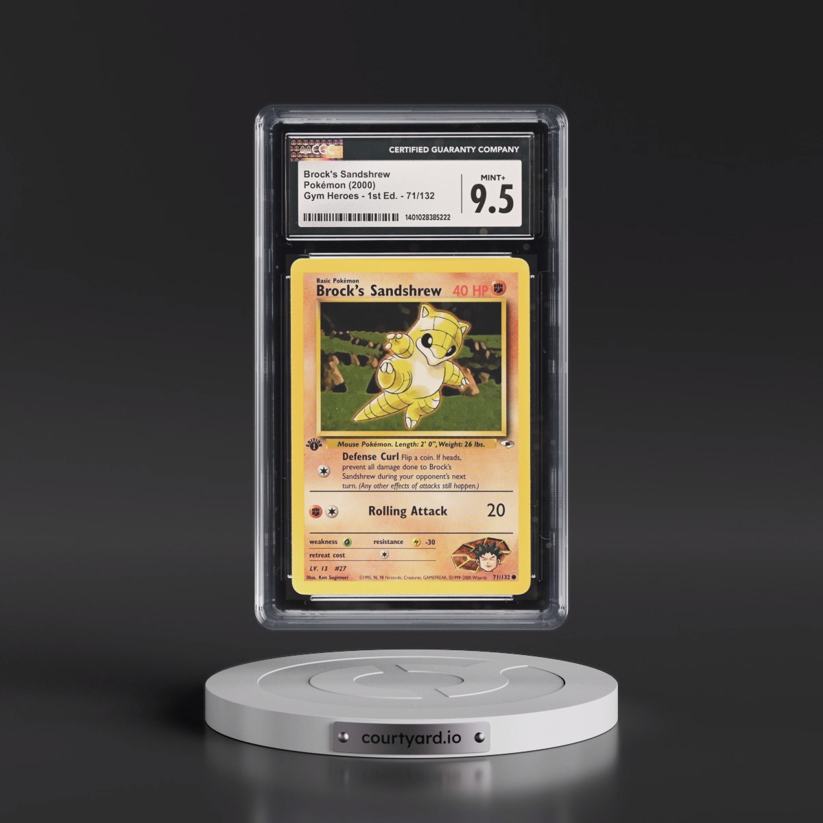 2000 Gym Heroes #71/132 Brock's Sandshrew - 1st Edition 1st Edition (CGC 9.5 MINT+)