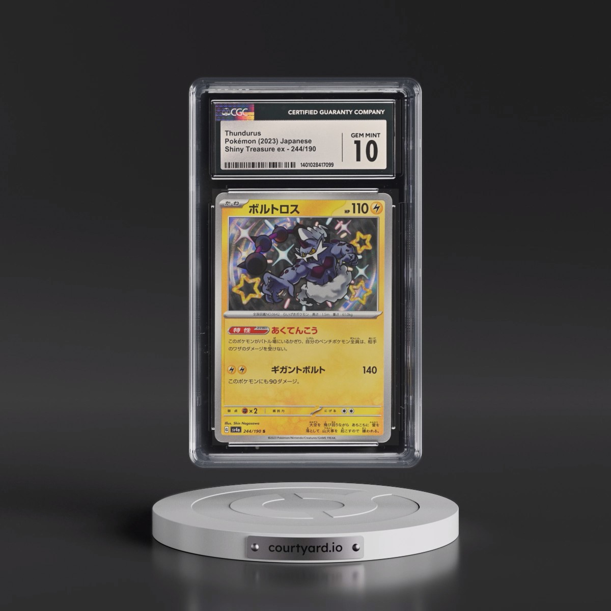 2023 Shiny Treasure ex #244/190 Thundurus - Shiny Rare Holo (CGC 10 GEM MINT)