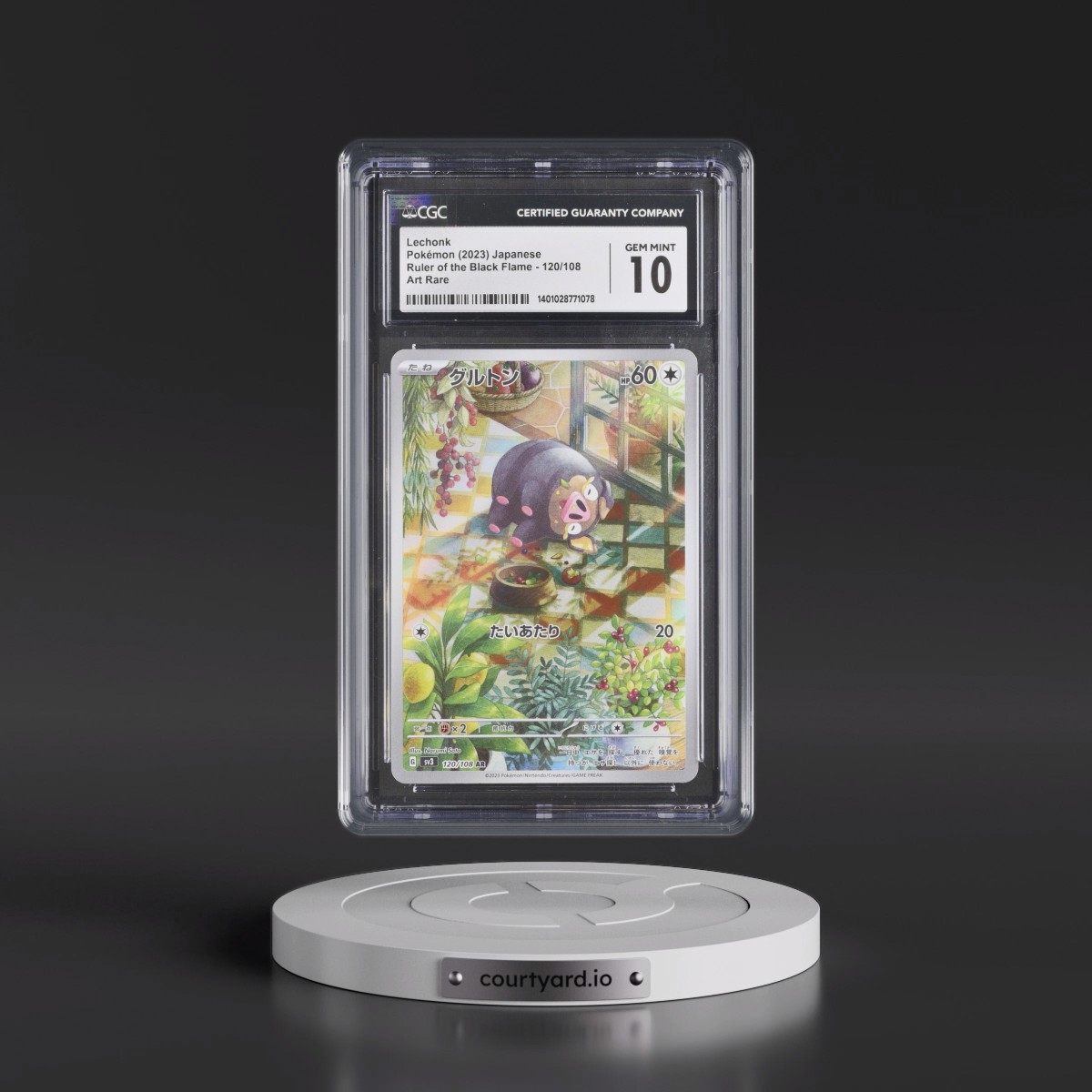 2023 Ruler of the Black Flame #120/108 Lechonk - Art Rare Holo (CGC 10 GEM MINT)