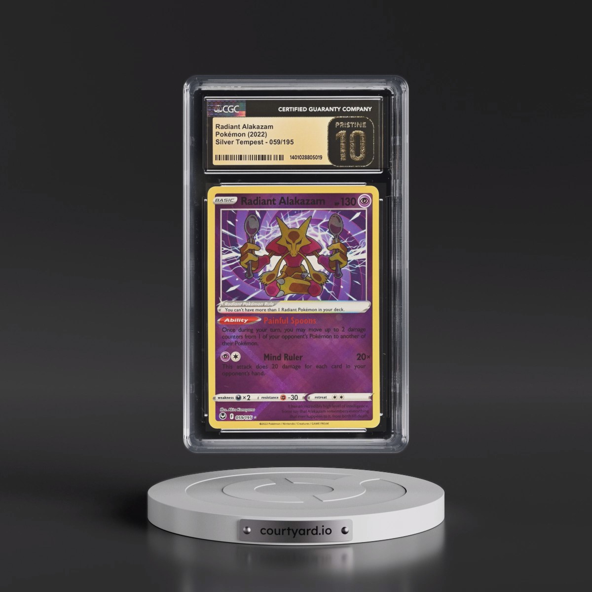 2022 Silver Tempest #059/195 Radiant Alakazam - Holo (CGC 10 PRISTINE)