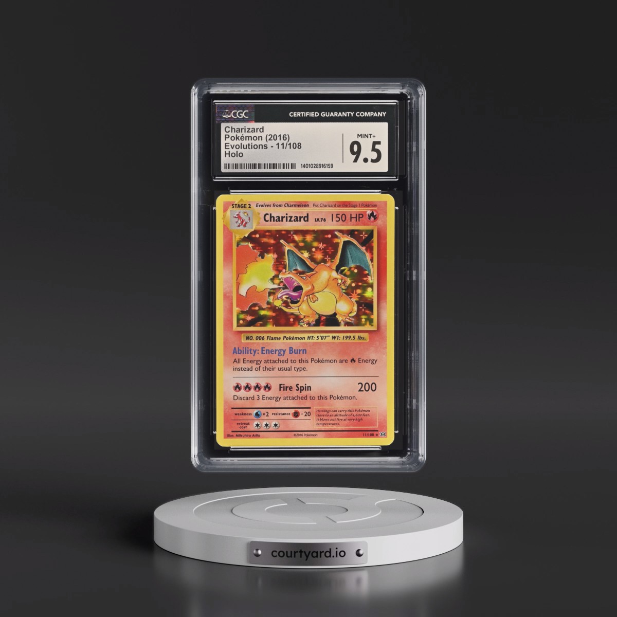 2016 Evolutions #11/108 Charizard - Holo (CGC 9.5 MINT+)