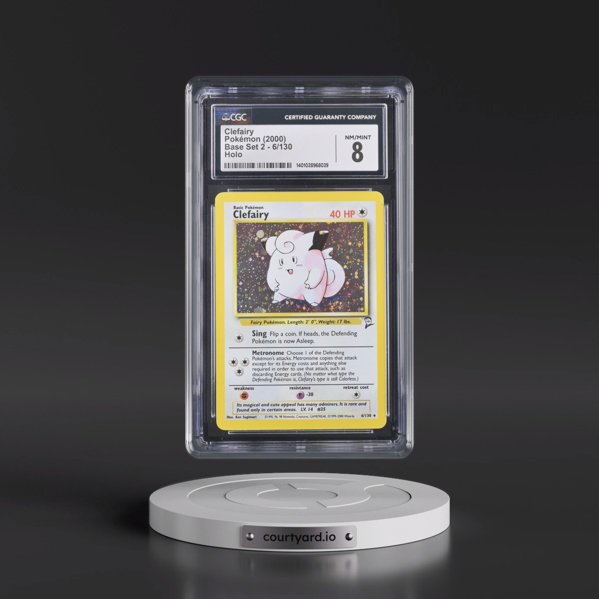2000 Base Set 2 #6/130 Clefairy - Holo (CGC 8 NM-MT)