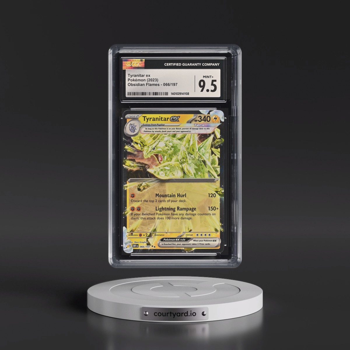 2023 Obsidian Flames - OBF EN Tyranitar ex - Holo #066/197 CGC 9.5