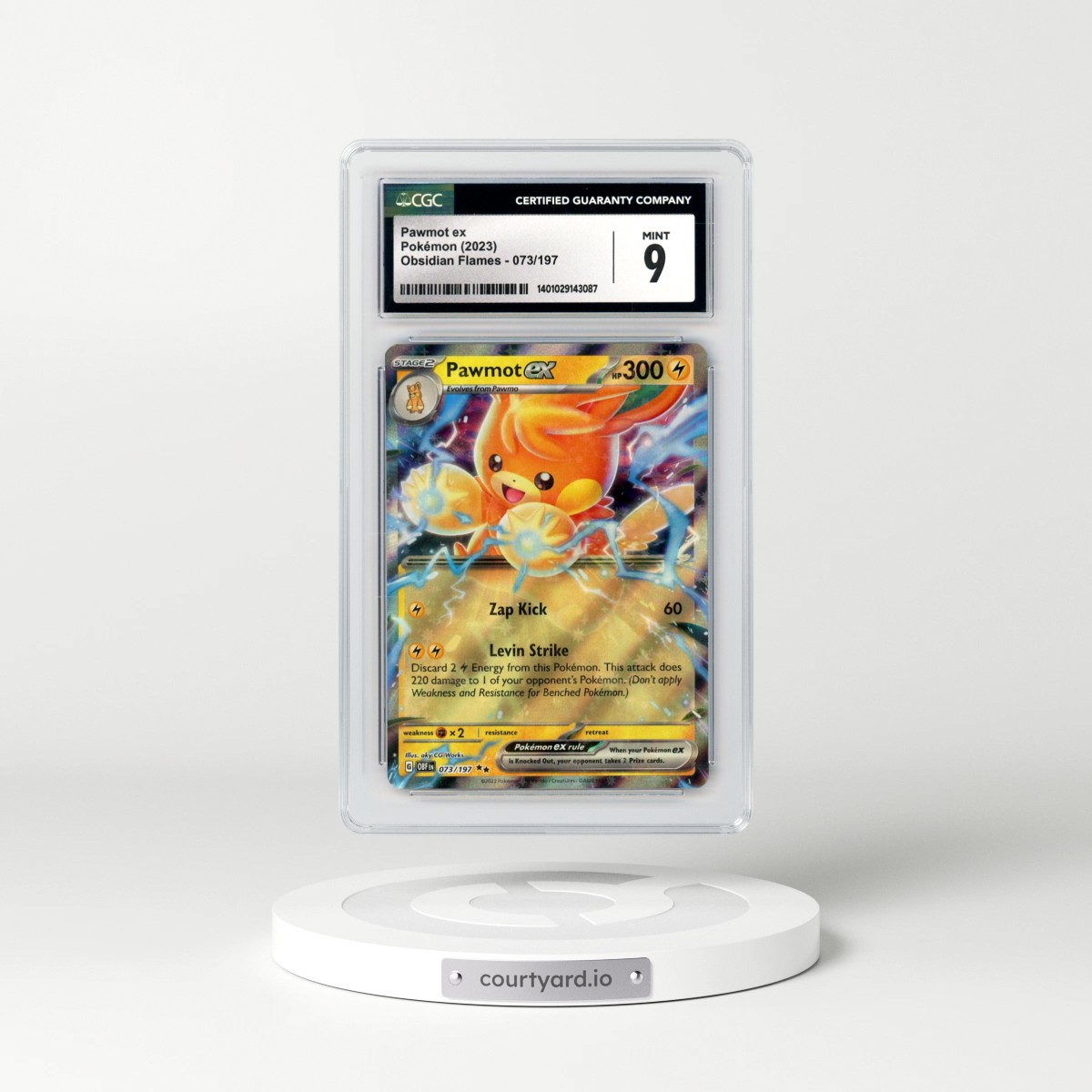 2023 Obsidian Flames - OBF EN #073/197 Pawmot ex - Holo (CGC 9 MINT)