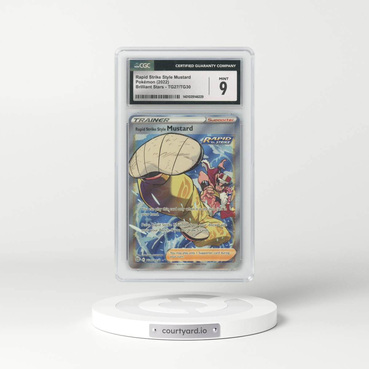 2022 Brilliant Stars #TG27 Rapid Strike Style Mustard - Trainer Gallery Holo (CGC 9 MINT)