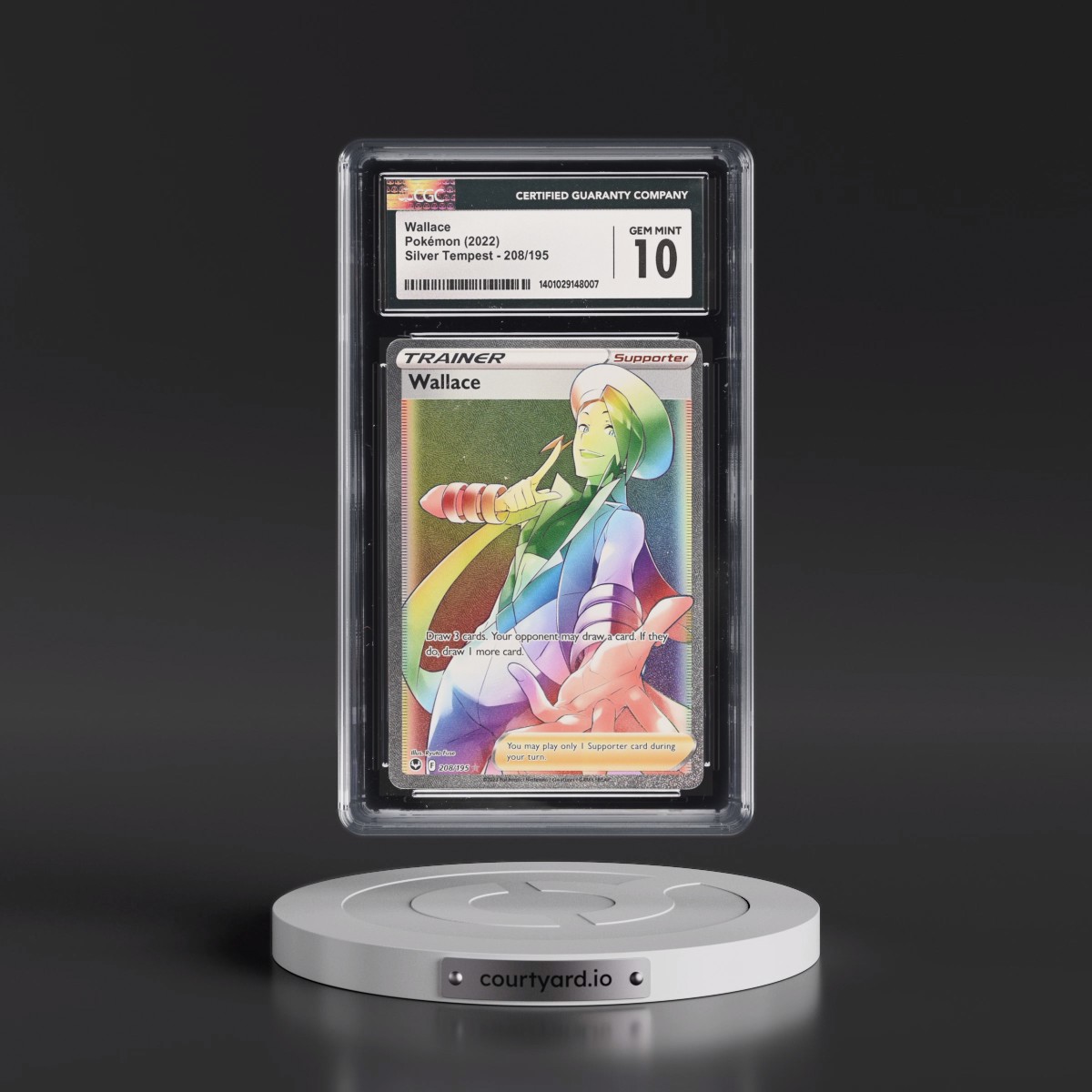 2022 Silver Tempest #208/195 Wallace - Rainbow Rare Holo (CGC 10 GEM MINT)