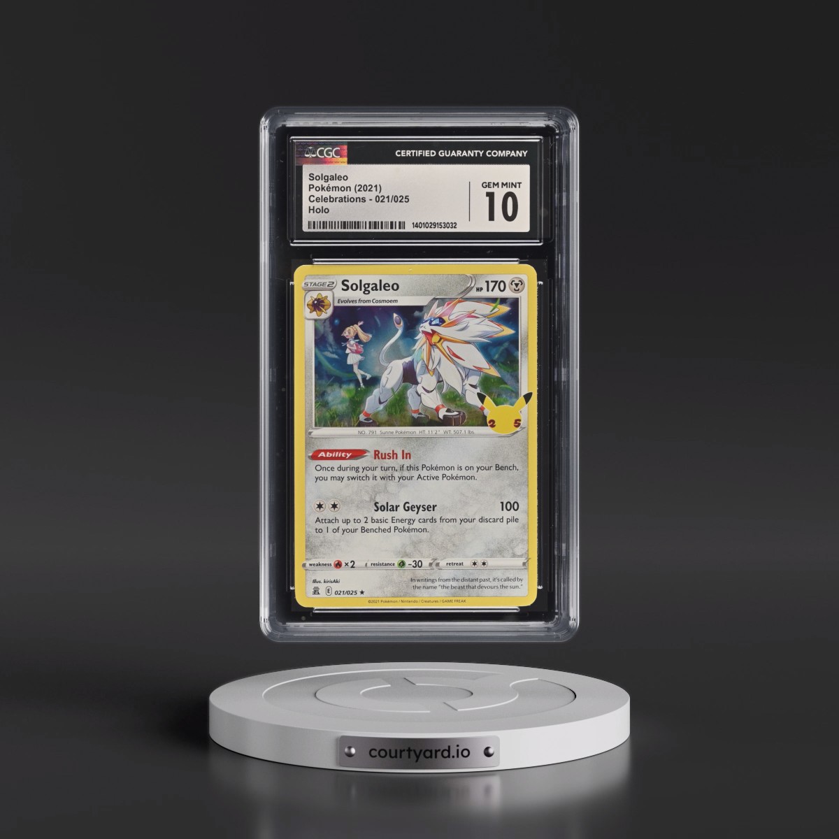 2021 Celebrations #021/025 Solgaleo - Holo (CGC 10 GEM MINT)