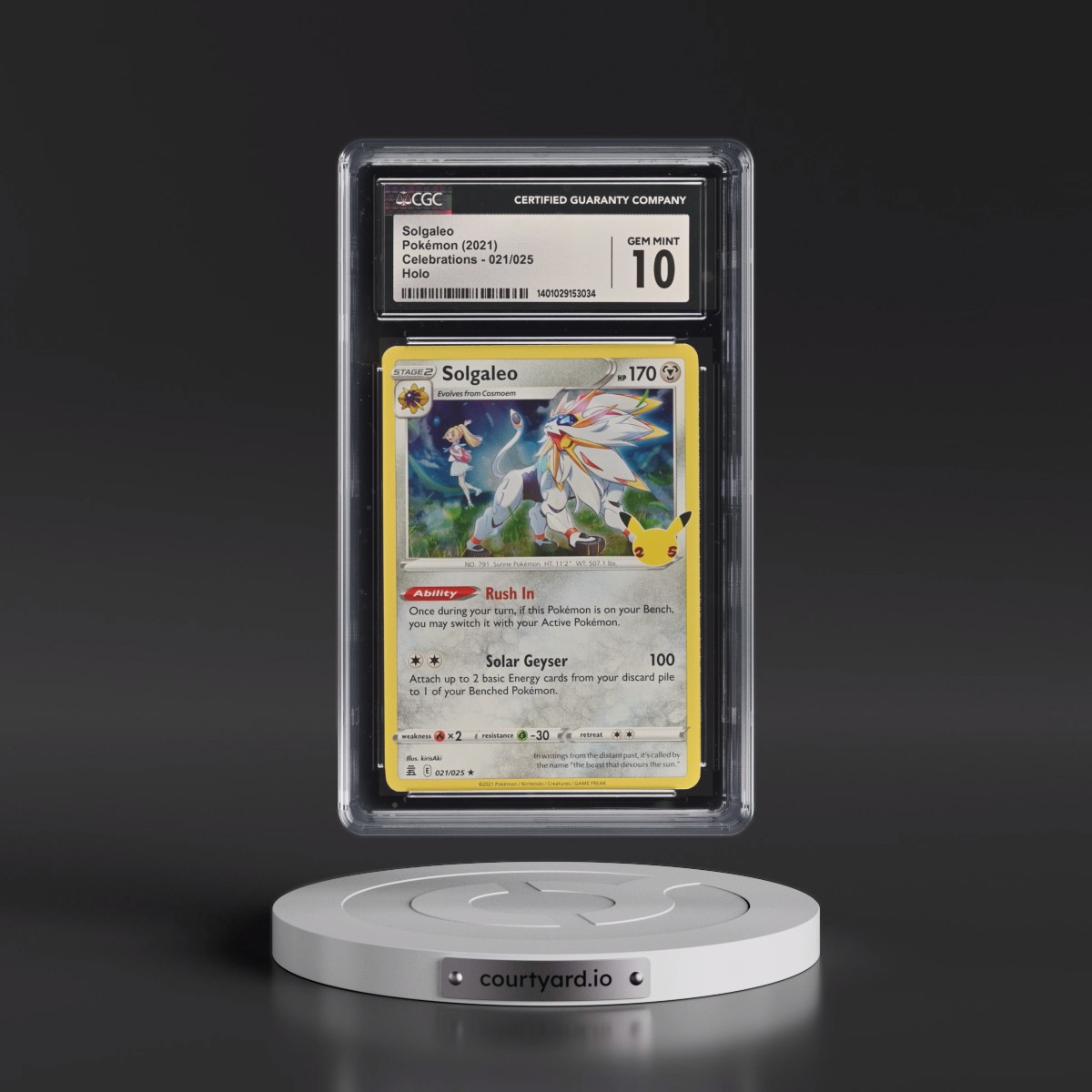 2021 Celebrations #021/025 Solgaleo - Holo (CGC 10 GEM MINT)