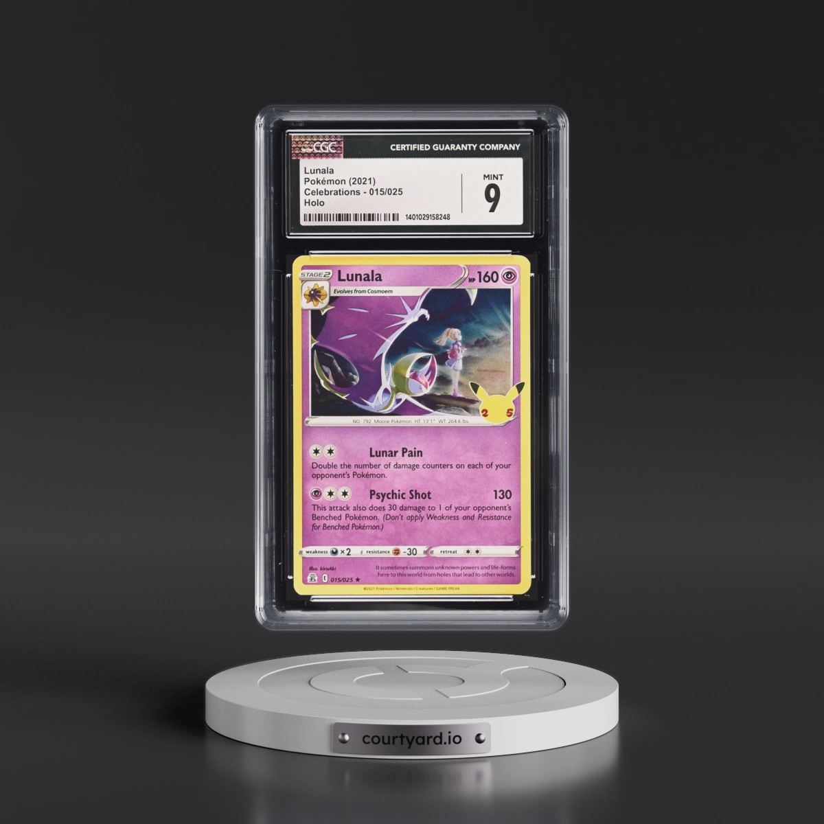 2021 Celebrations #015/025 Lunala - Holo (CGC 9 MINT)
