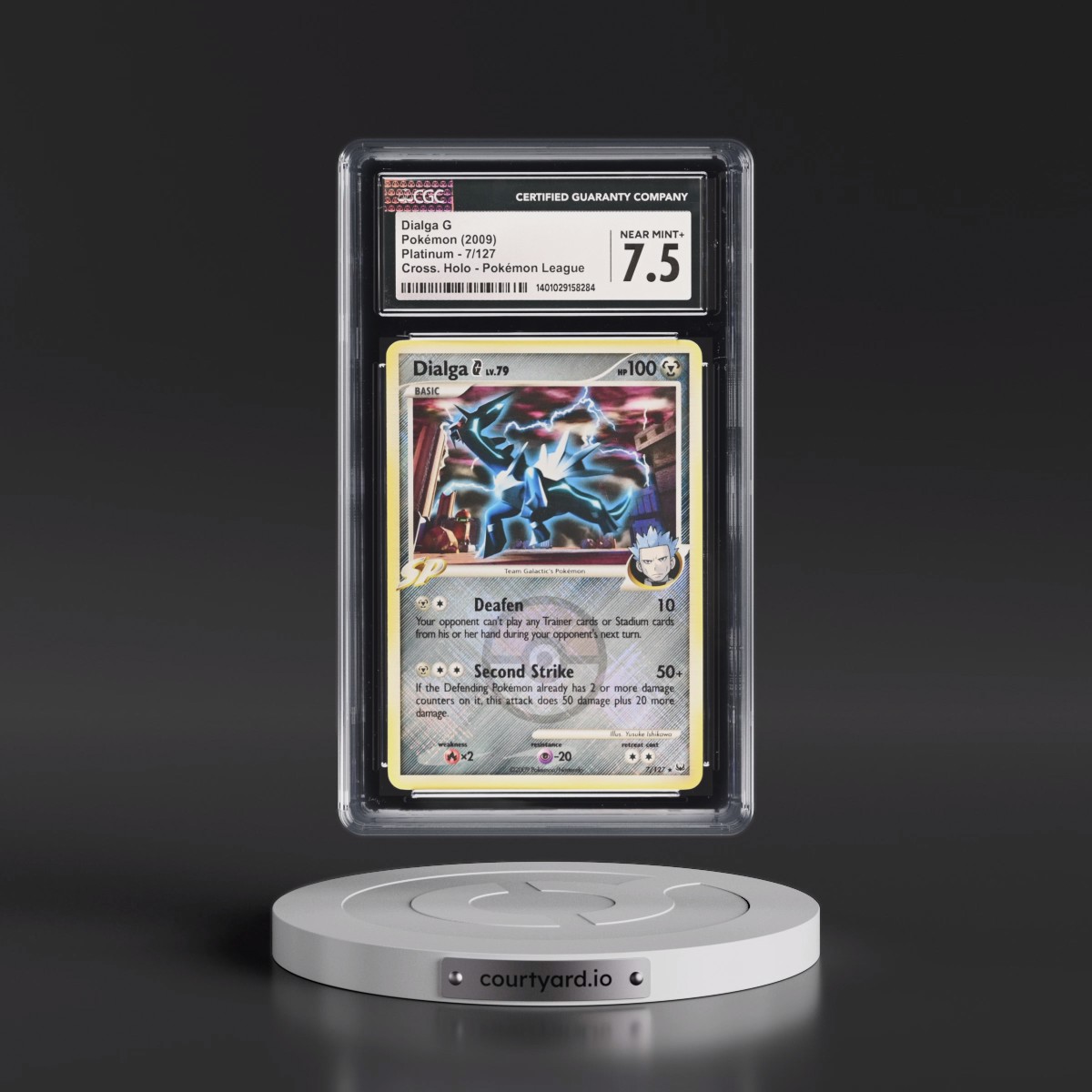 2009 Platinum #7/127 Dialga G - Pokémon League (Crosshatch Holo) (CGC 7.5 NM+)