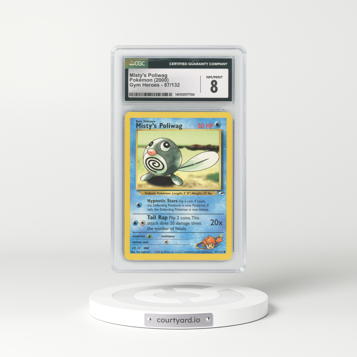 2000 Gym Heroes #87 Misty's Poliwag (CGC 8 NM-MT)