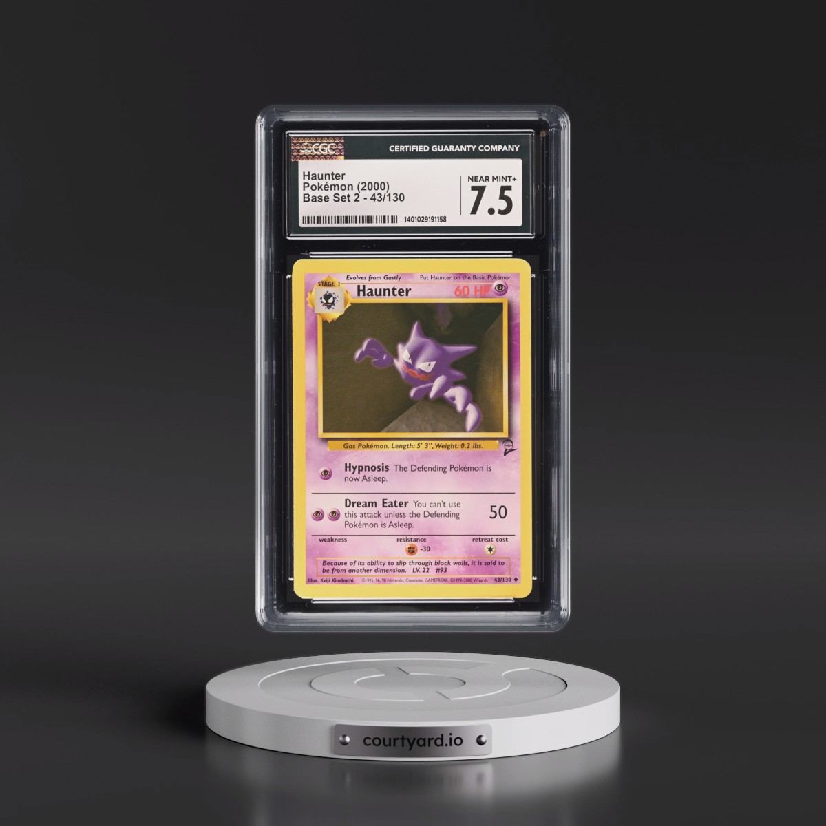 2000 Base Set 2 #43/130 Haunter (CGC 7.5 NM+)