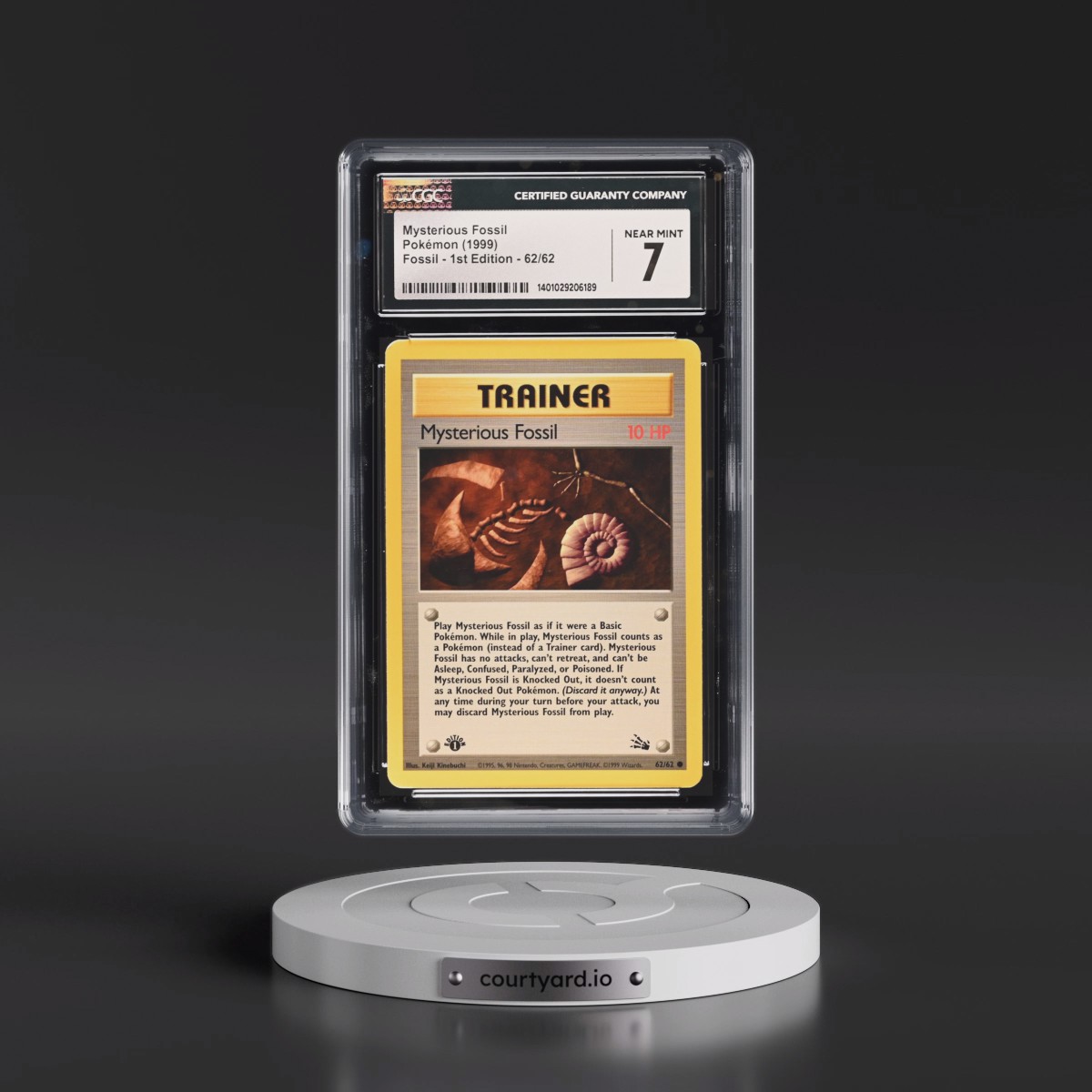 1999 Fossil #62/62 Mysterious Fossil - 1st Edition 1st Edition (CGC 7 NM)