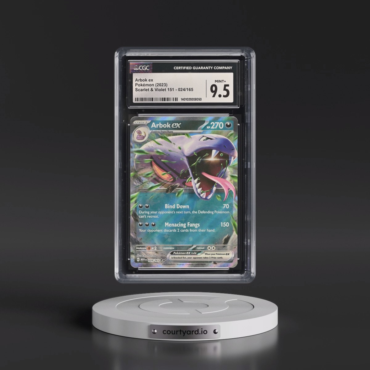 2023 Scarlet & Violet 151 - MEW EN #024/165 Arbok ex - Holo (CGC 9.5 MINT+)