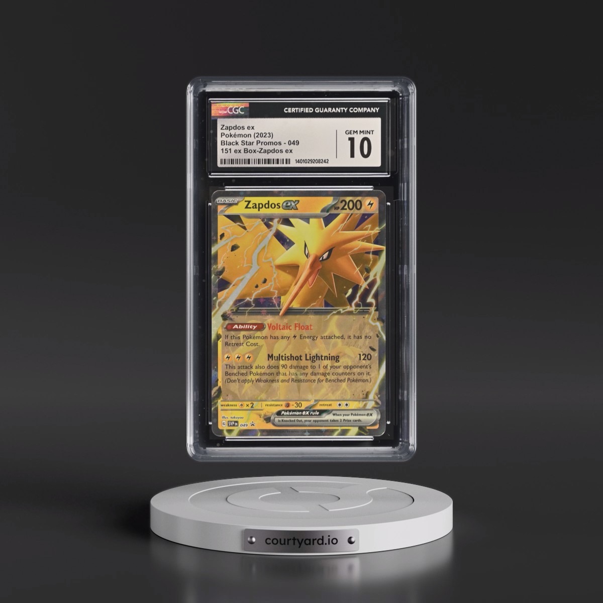2023 Black Star Promos - Scarlet & Violet SVP EN #049 Zapdos ex - 151 Zapdos ex Collection (Holo) (CGC 10 GEM MINT)