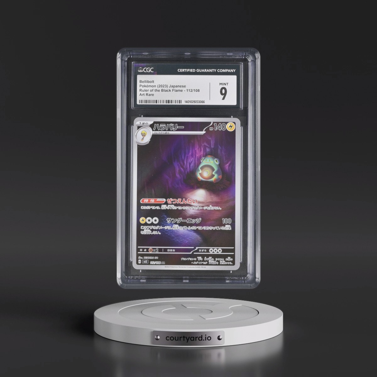 2023 Ruler of the Black Flame #112/108 Bellibolt - Art Rare Holo (CGC 9 MINT)