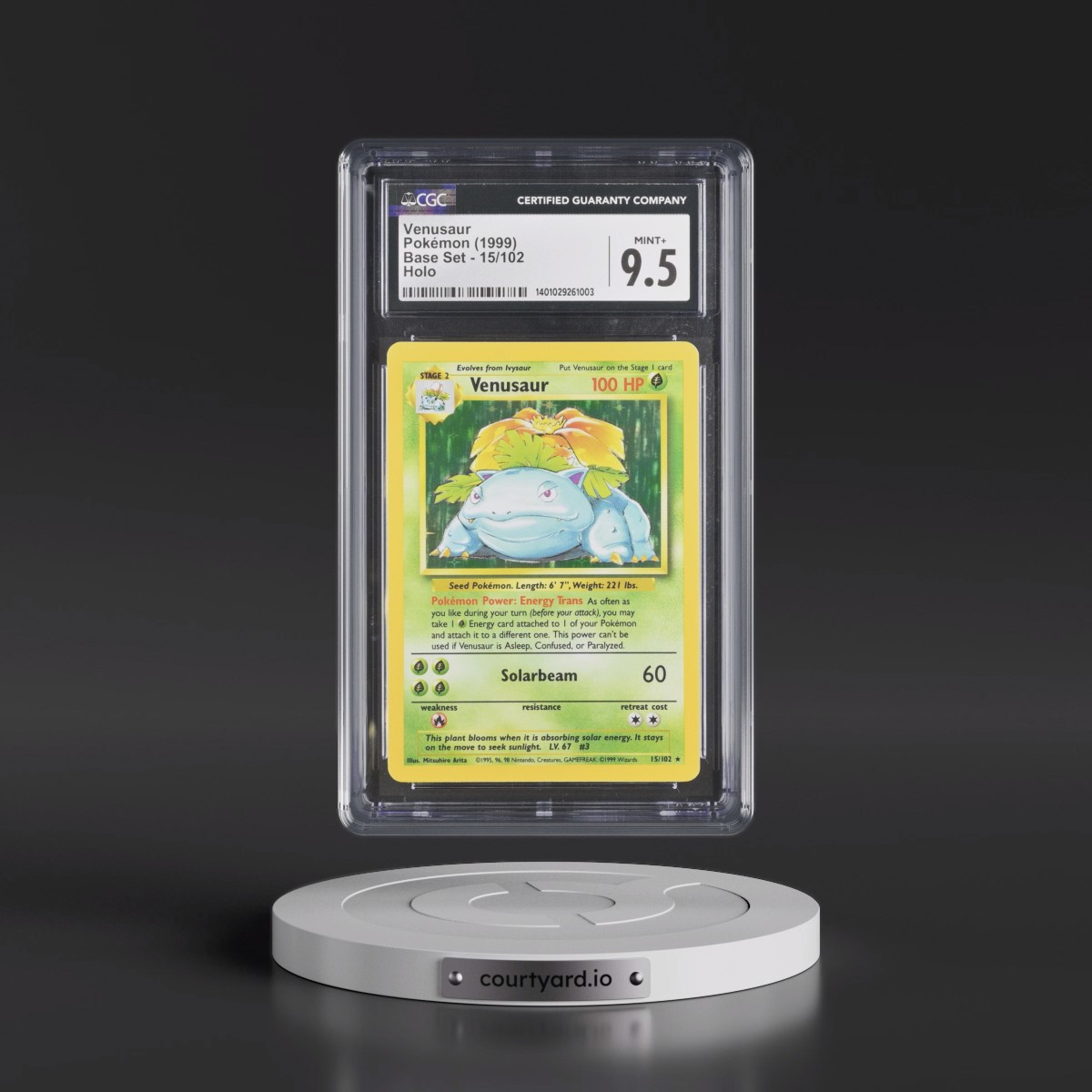 1999 Base Set #15/102 Venusaur - Holo (CGC 9.5 MINT+)
