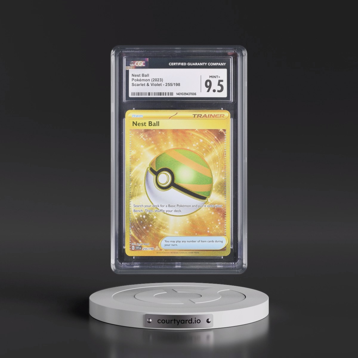 2023 Scarlet & Violet #255/198 Nest Ball - Hyper Rare Holo (CGC 9.5 MINT+)
