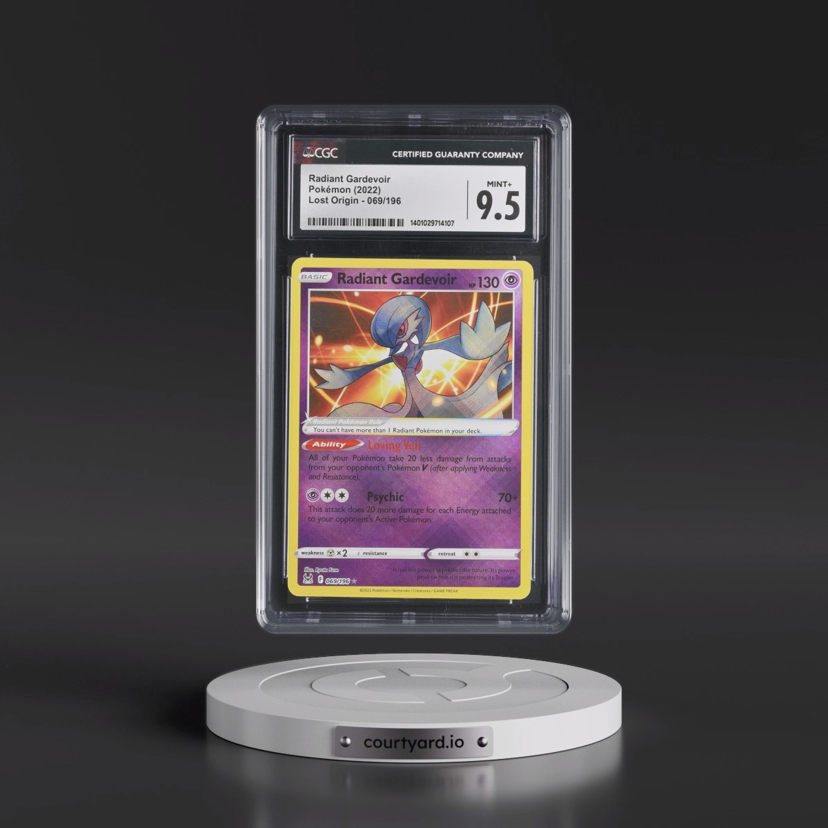 2022 Lost Origin #069/196 Radiant Gardevoir - Holo (CGC 9.5 MINT+)