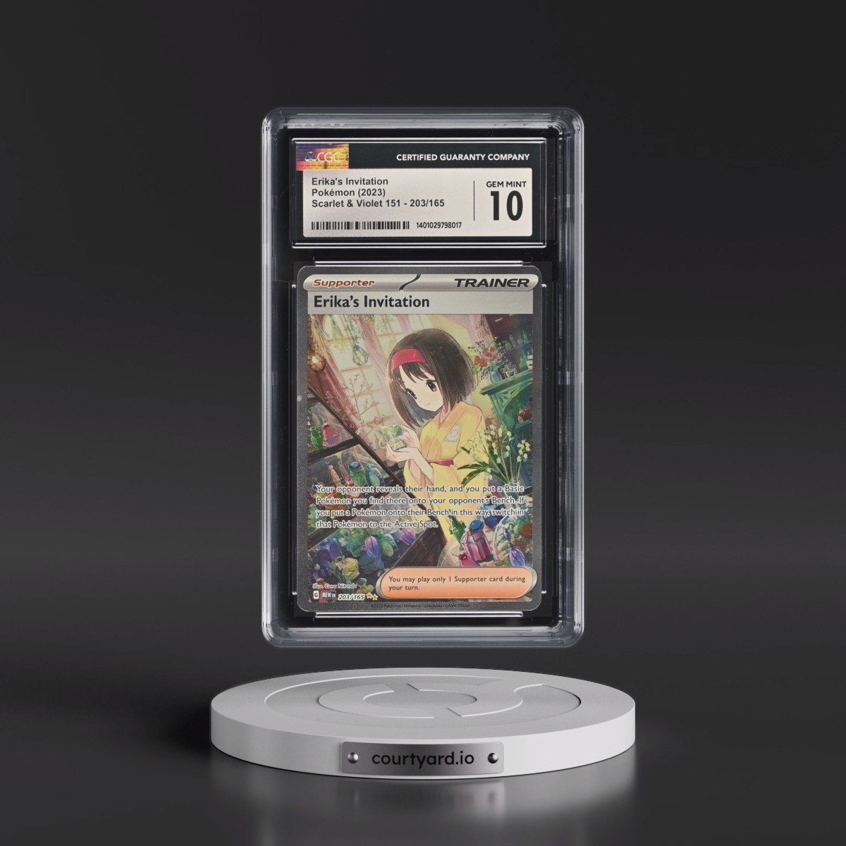 2023 Scarlet & Violet 151 - MEW EN #203/165 Erika's Invitation - Special Illustration Rare (Holo) (CGC 10 GEM MINT)