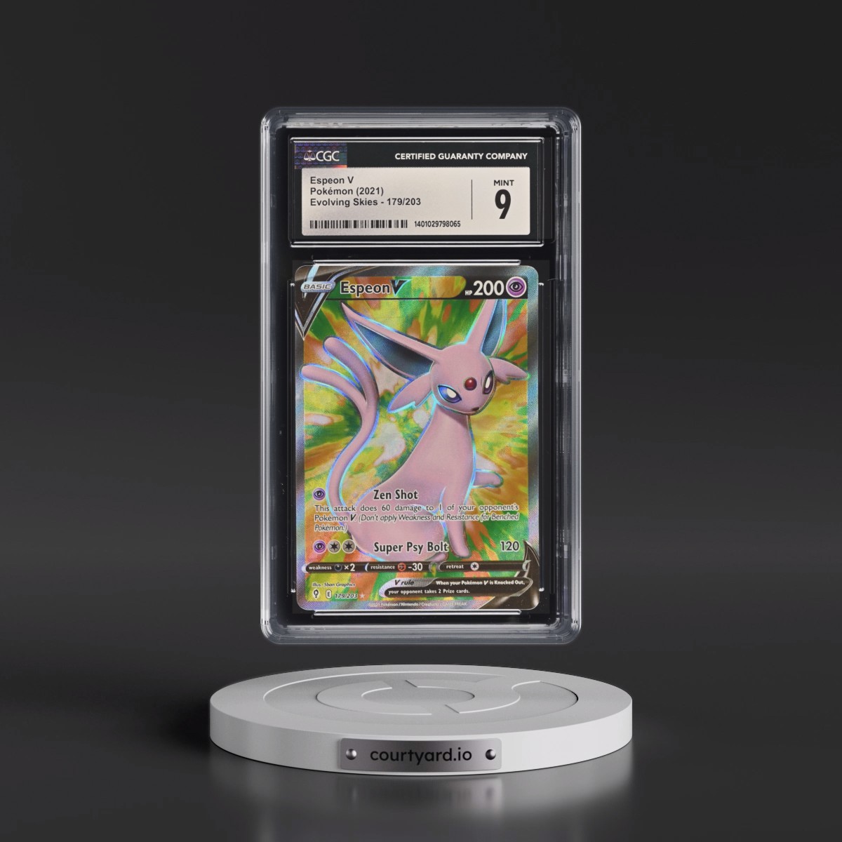 2021 Evolving Skies #179/203 Espeon V - Ultra Rare Holo (CGC 9 MINT)