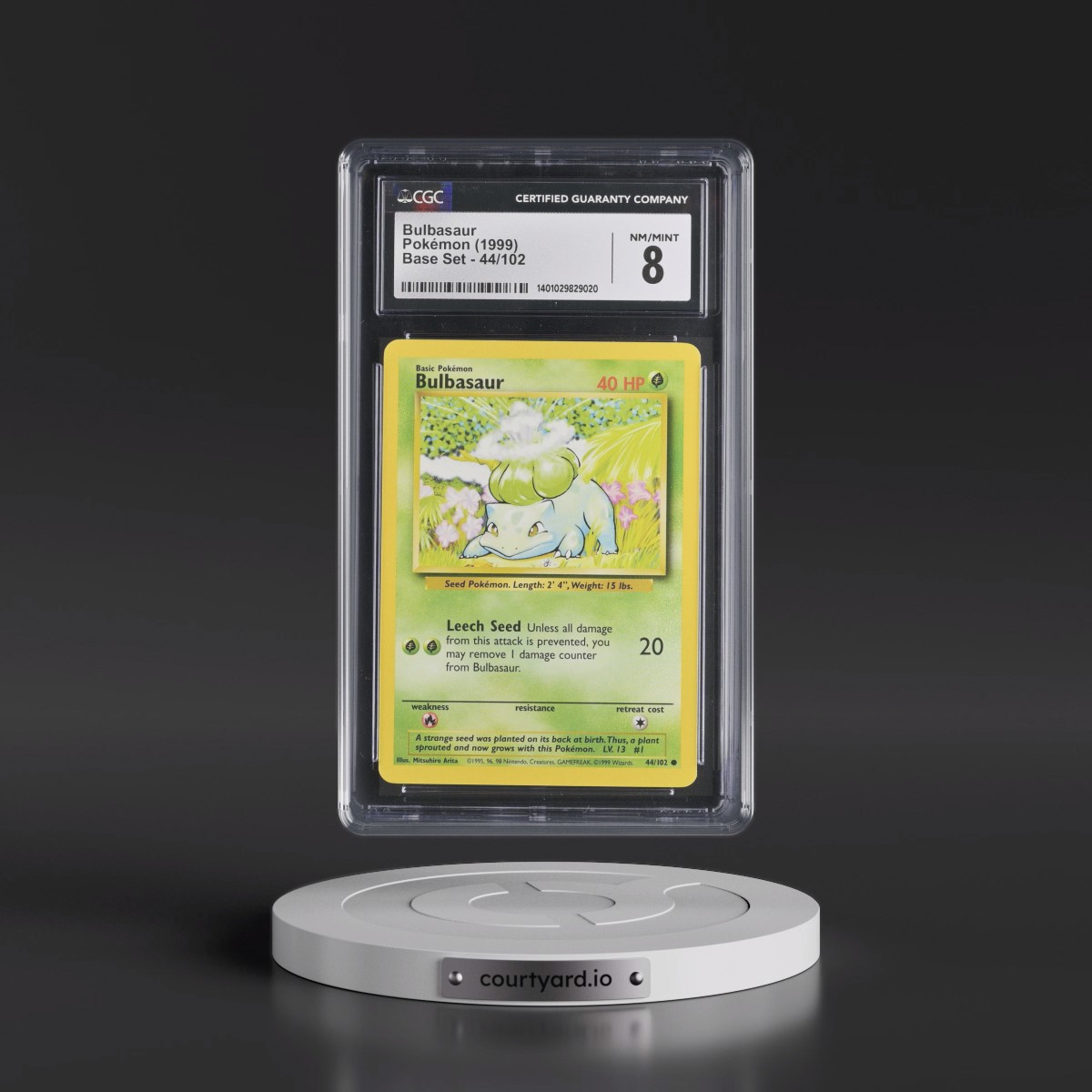 1999 Base Set #44/102 Bulbasaur (CGC 8 NM-MT)