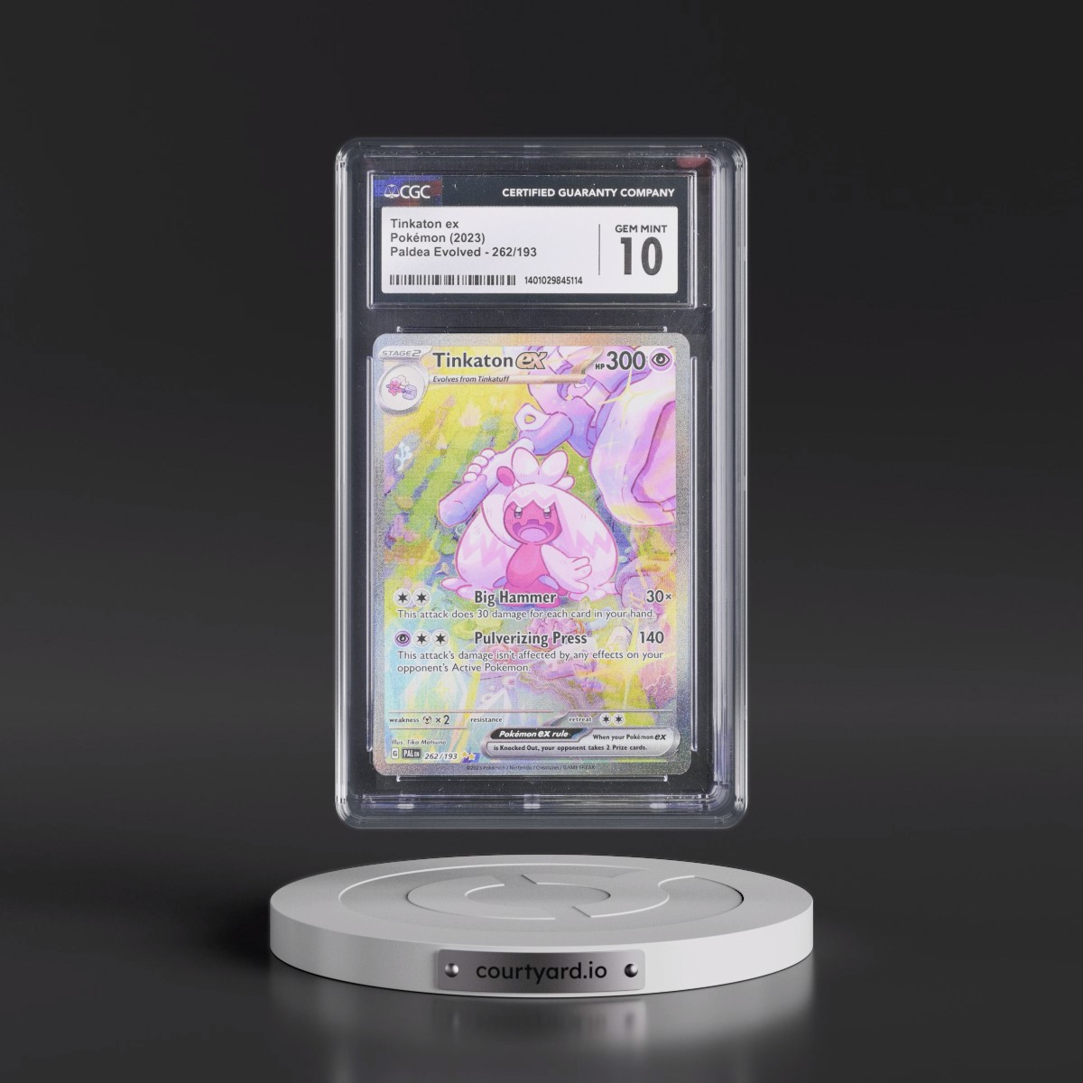 2023 Paldea Evolved - PAL EN #262/193 Tinkaton ex - Special Illustration Rare (Holo) (CGC 10 GEM MINT)