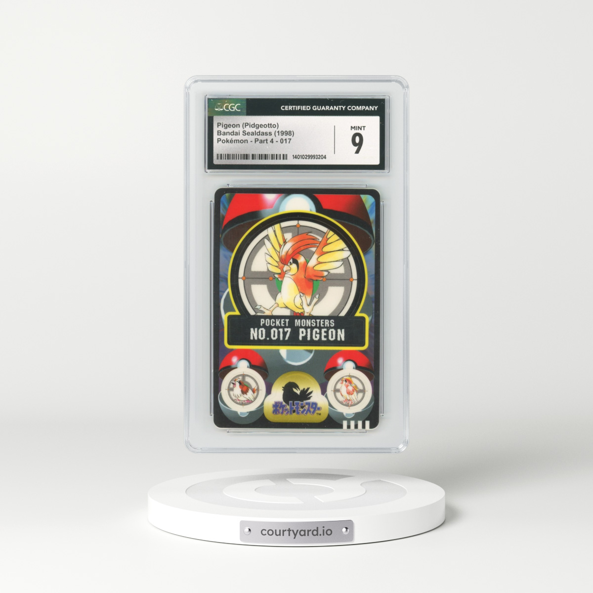 1998 Japanese Bandai Sealdass #17 Pigeon (Pidgeotto) (CGC 9 MINT)