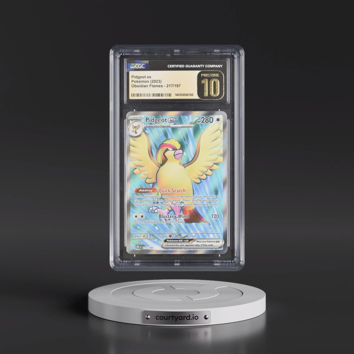 2023 Obsidian Flames - OBF EN #217/197 Pidgeot ex - Ultra Rare Holo (CGC 10 PRISTINE)