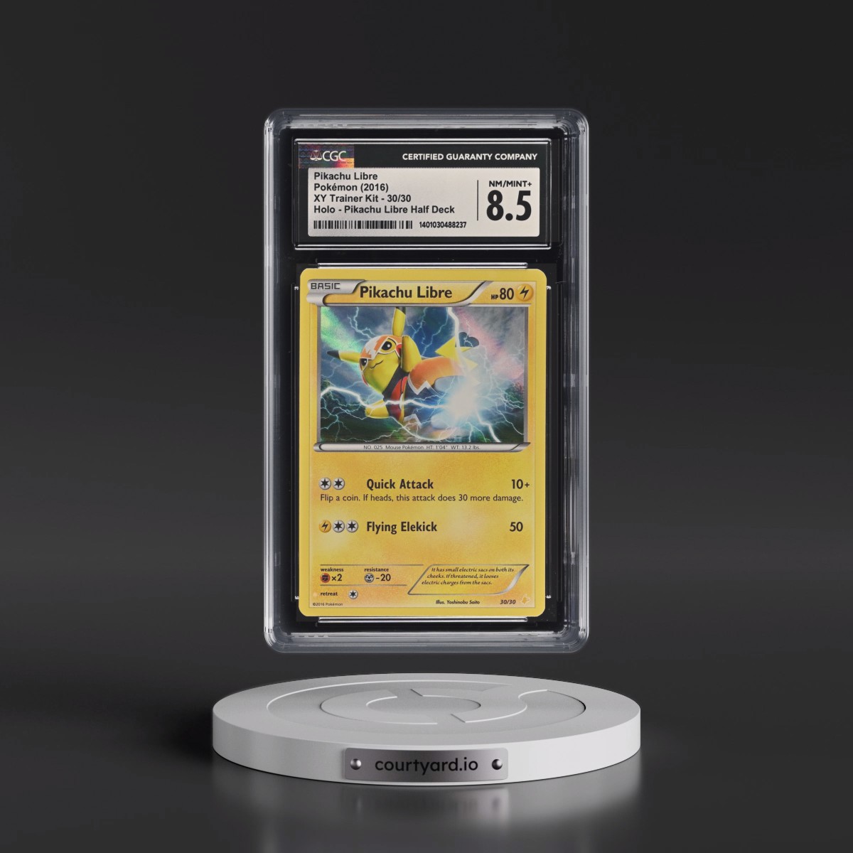 2014 XY Trainer Kit #30/30 Pikachu Libre - Pikachu Libre Half Deck Holo (CGC 8.5 NM-MT+)