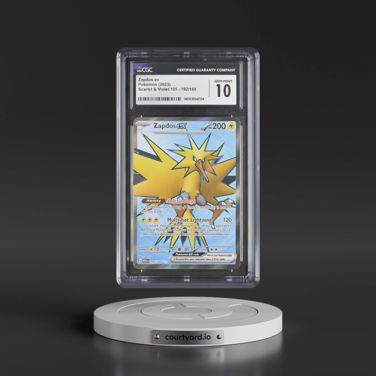 2023 Scarlet & Violet 151 - MEW EN #192/165 Zapdos ex - Ultra Rare Holo (CGC 10 GEM MINT)