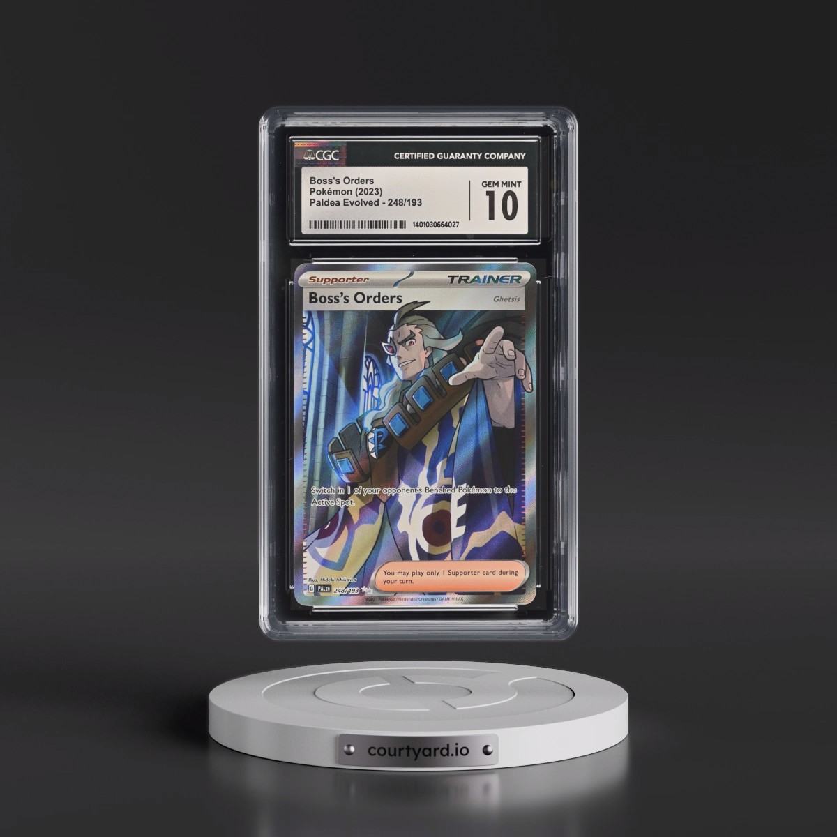 2023 Paldea Evolved - PAL EN #248/193 Boss's Orders - Ultra Rare Holo (CGC 10 GEM MINT)